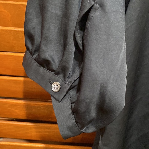 Theory black tie front blouse - Picture 9 of 10